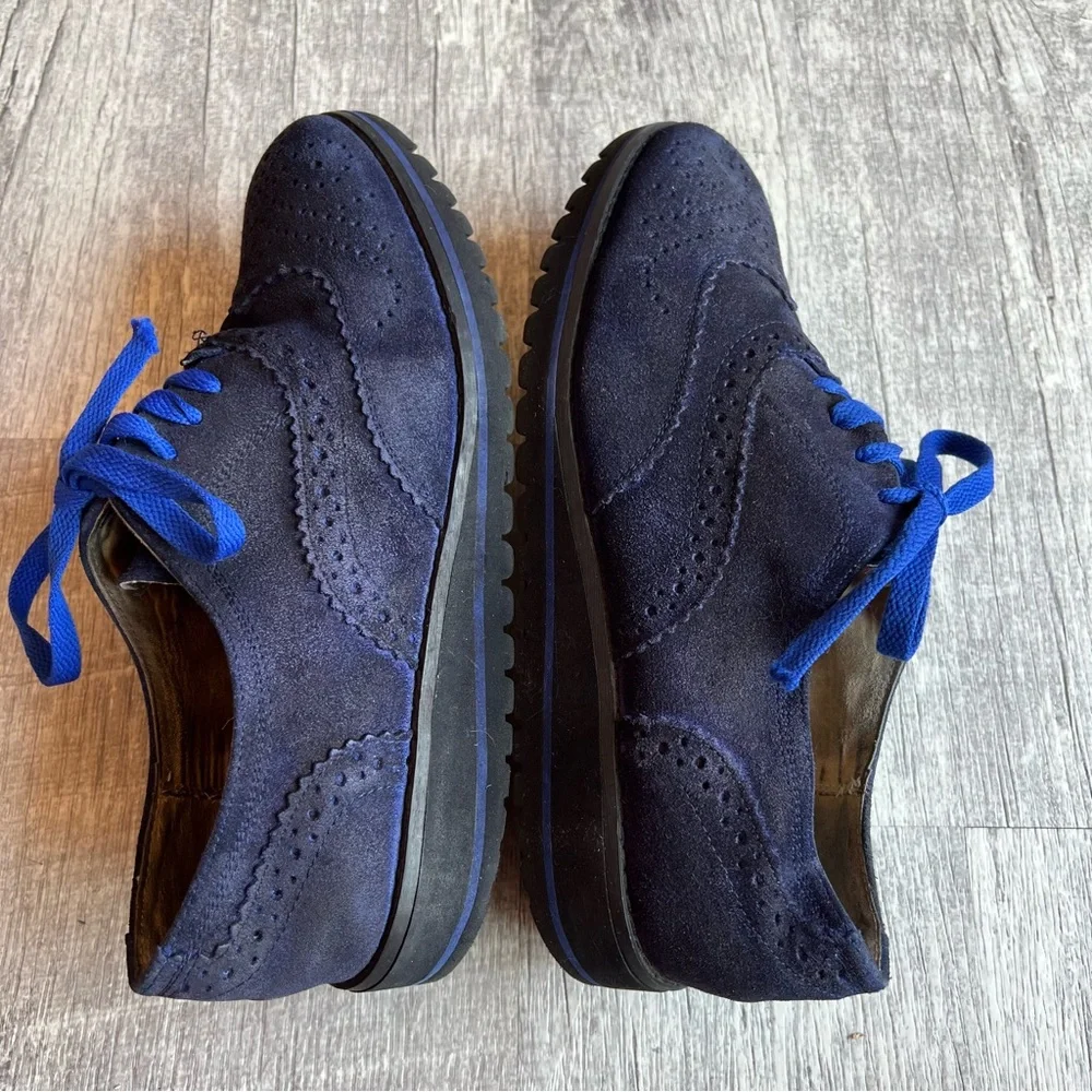 Marc Fisher Women's Navy Blue Suede Lace Up Oxford Shoes Size 8